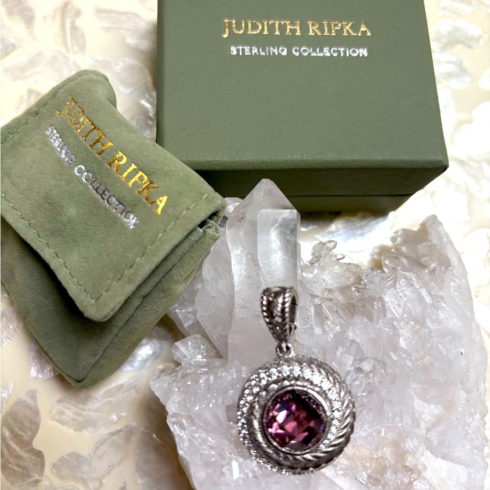 Judith Ripka, designer, 925 sterling silver pink tourmaline enhancer❣️